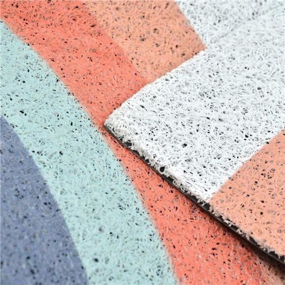 Rainbow Area Rug Semi Circle Anti Slip Door Mat Colorful Bedroom Floor Carpet - Picture 6 of 7